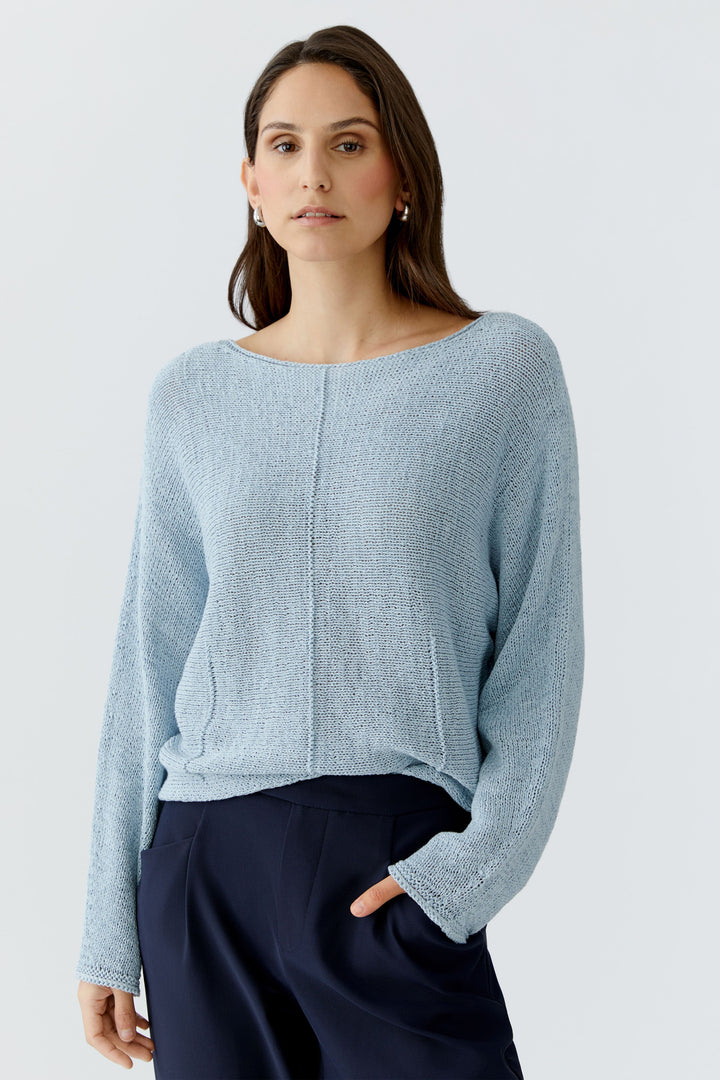 Pull en tricot ruban à encolure bateau