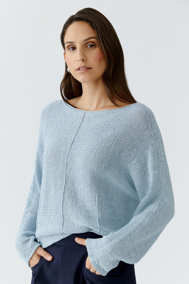 Pull en tricot ruban à encolure bateau