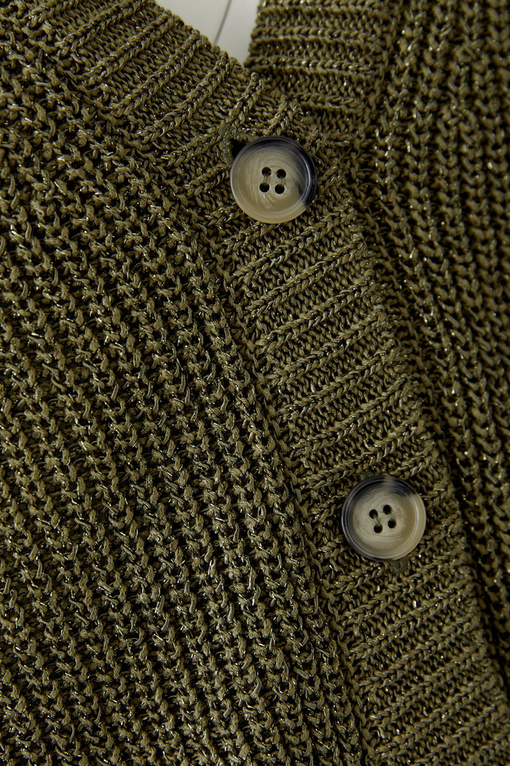 Cardigan court à encolure V et brillance subtile