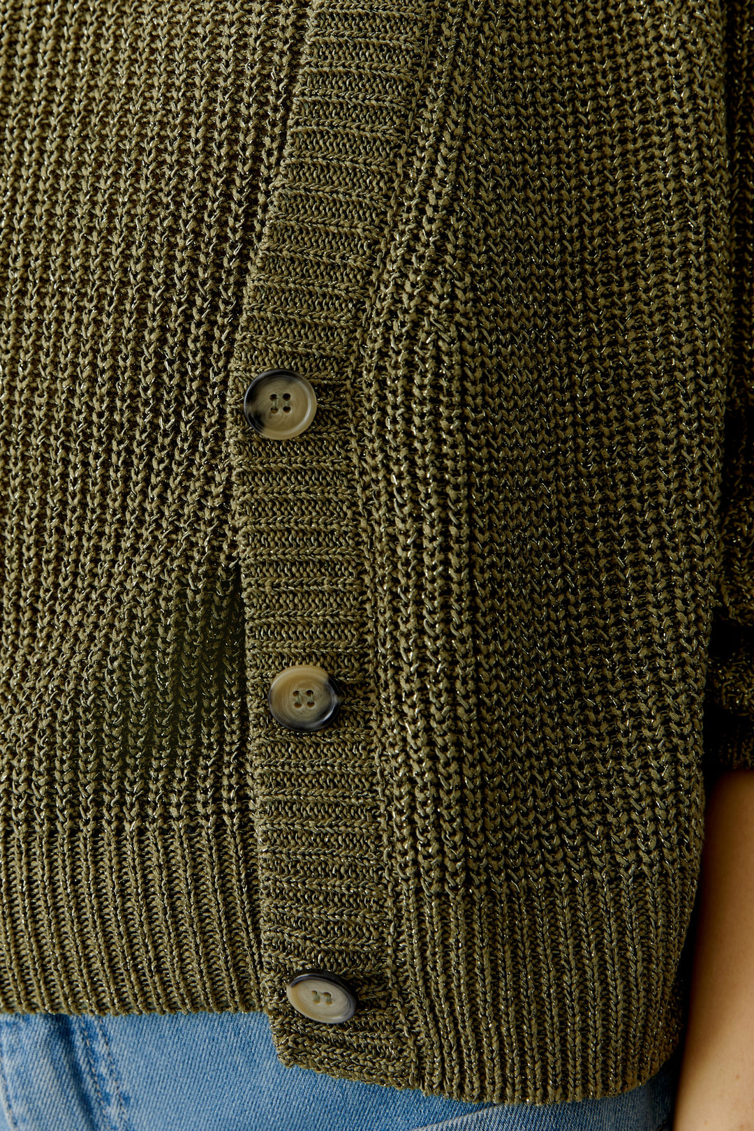 Cardigan court à encolure V et brillance subtile