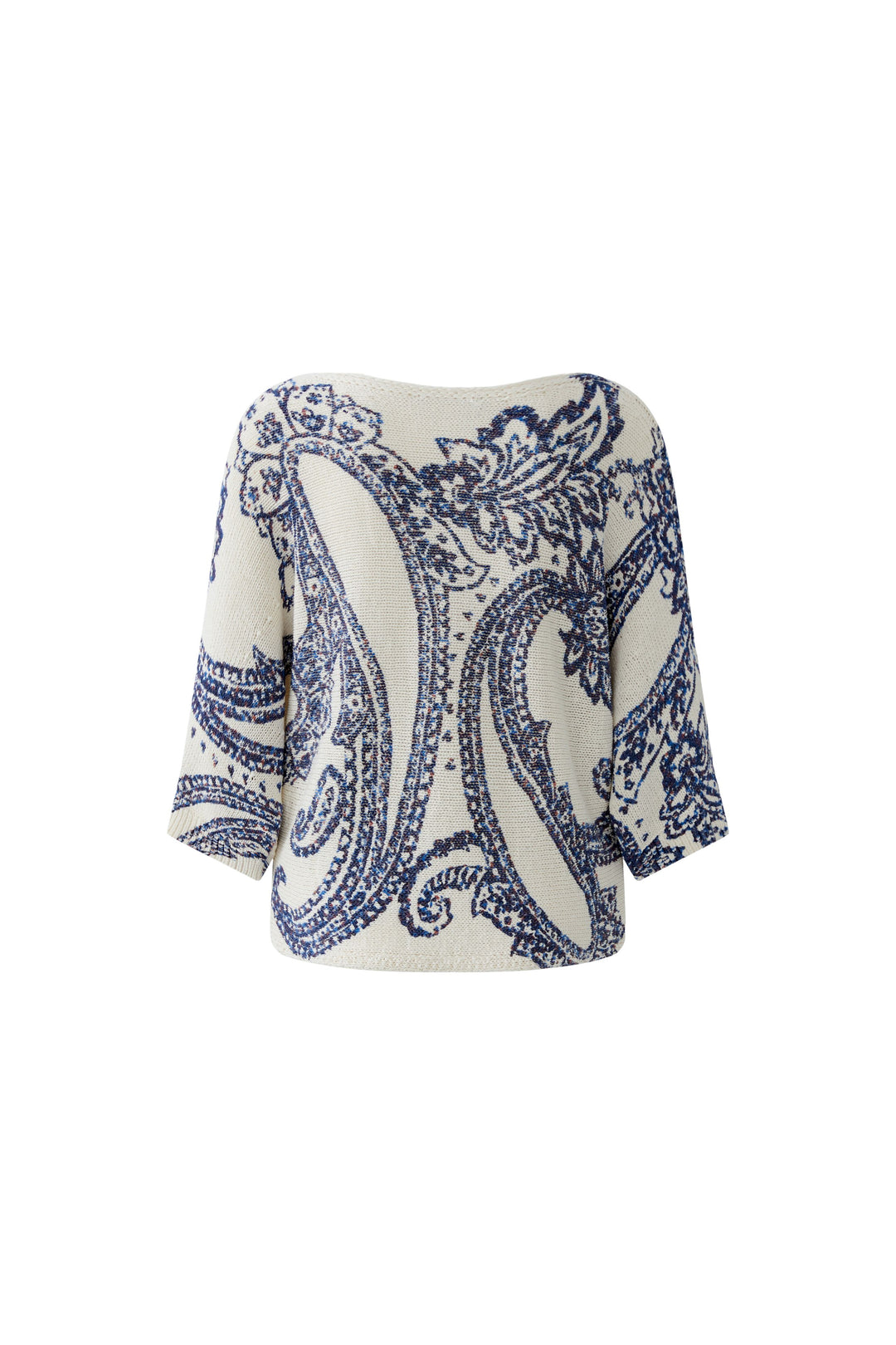 Pull à motif paisley et manches 3/4
