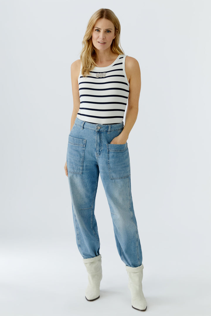 Camisole rayée à encolure ronde