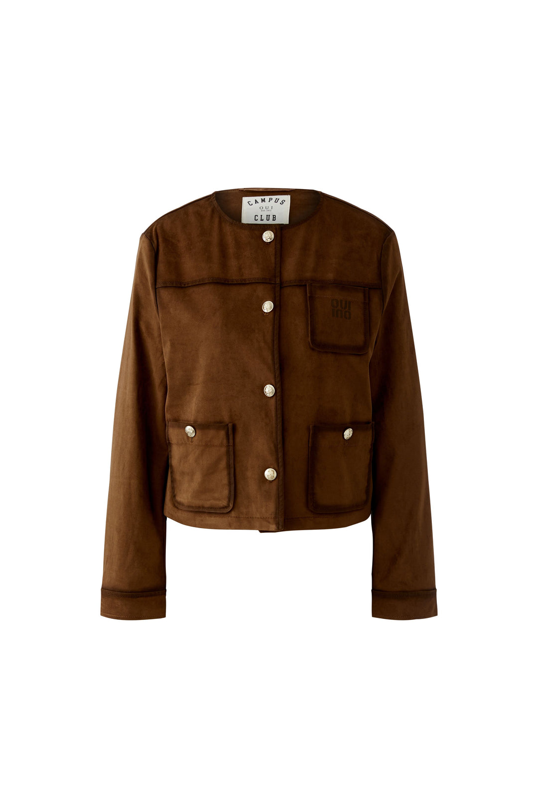 Veste courte structurée à finitions contrastées