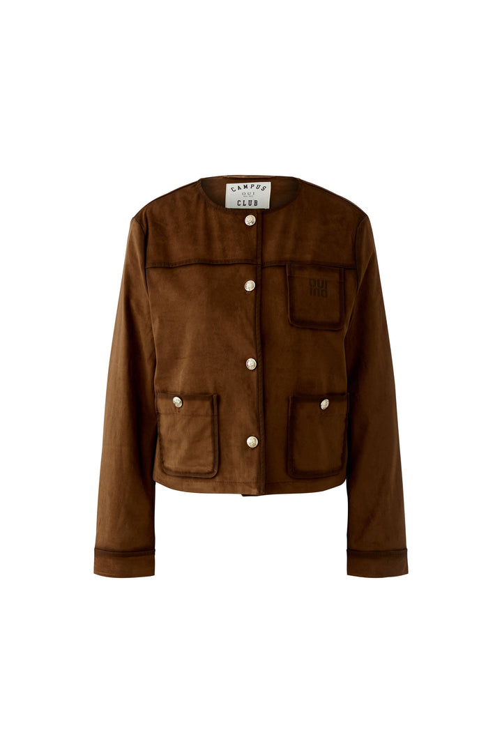 Veste courte structurée à finitions contrastées