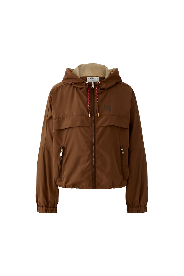 Blouson court à capuche esprit sportif