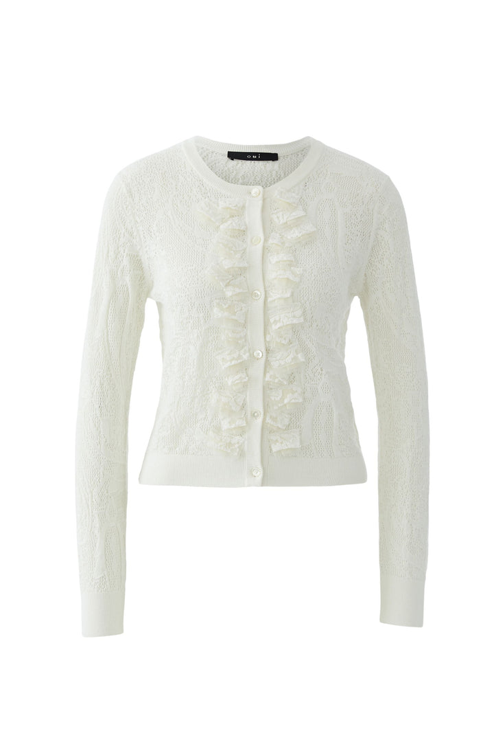 Cardigan en maille à volants délicats