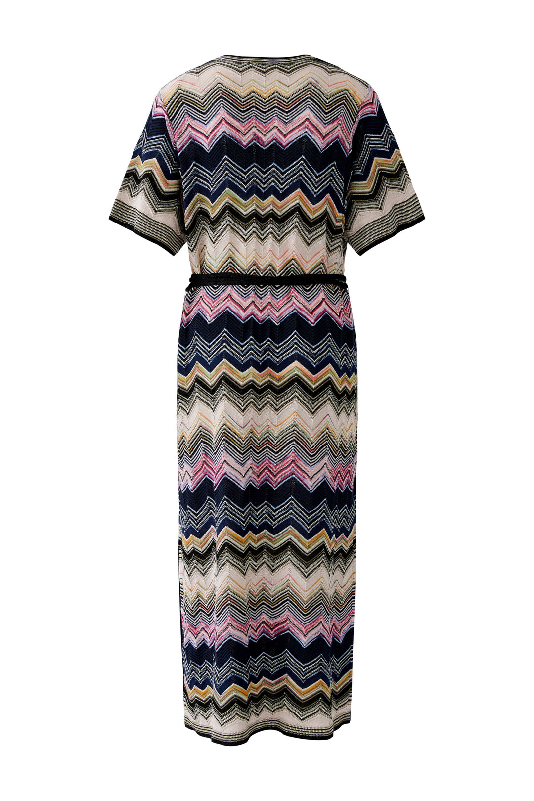 Robe longue fluide à motifs graphiques et ceinture