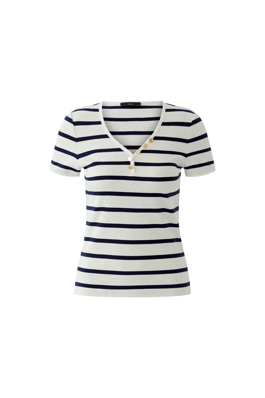 T-shirt rayé à encolure V