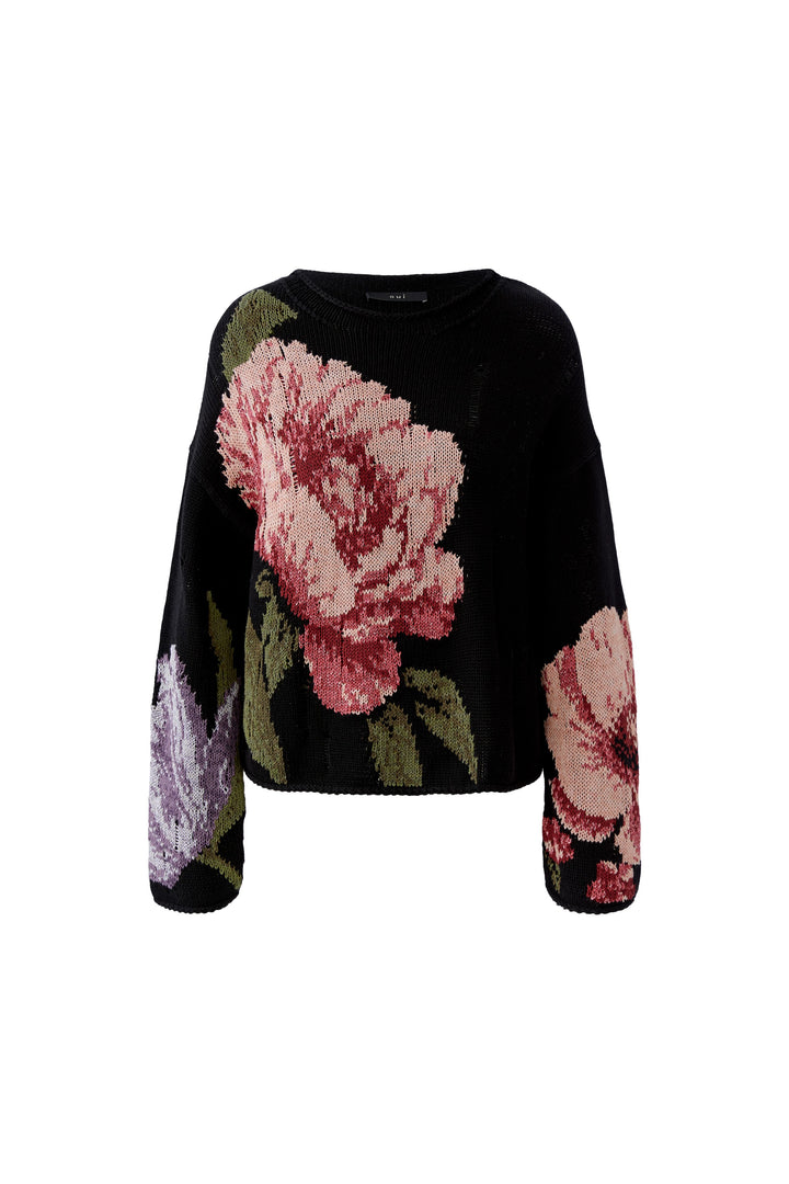 Pull oversize à motif floral