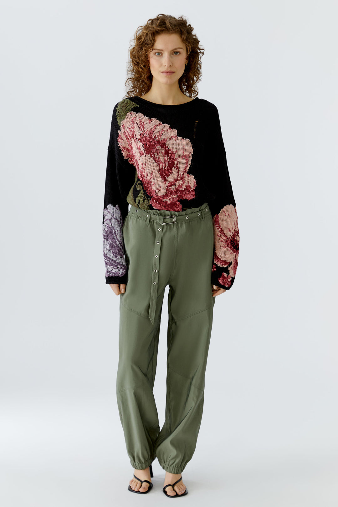 Pull oversize à motif floral