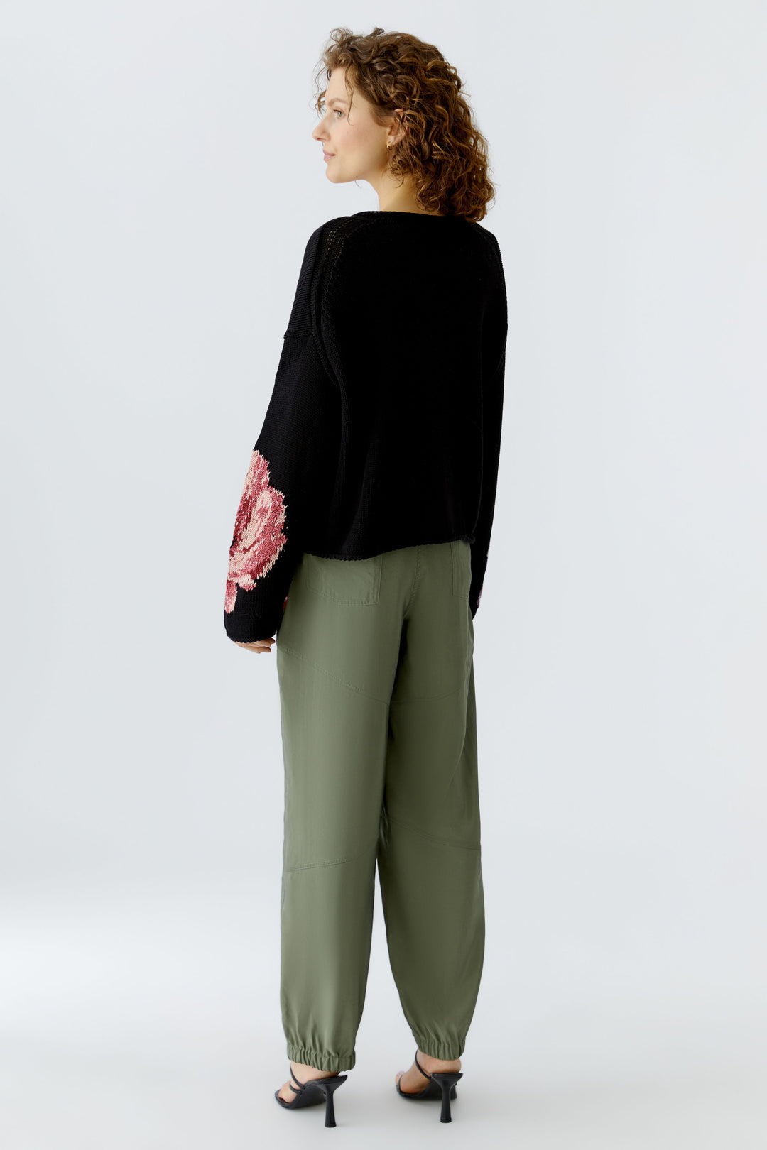 Pull oversize à motif floral