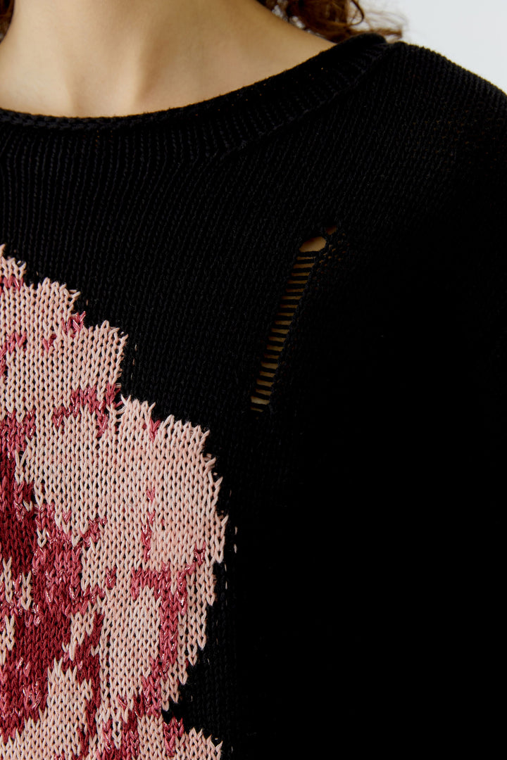 Pull oversize à motif floral