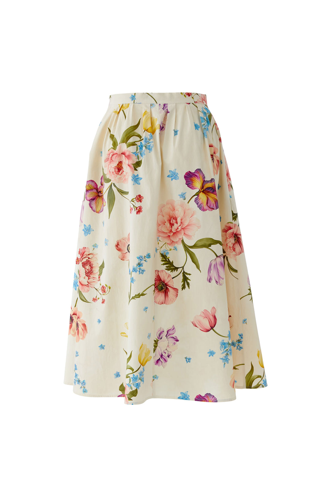 Jupe midi évasée à imprimé floral