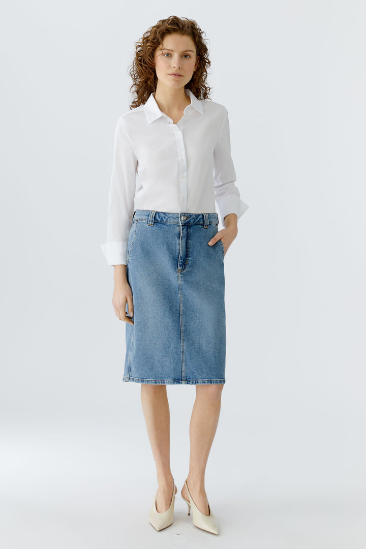 Jupe en jeans longueur genou