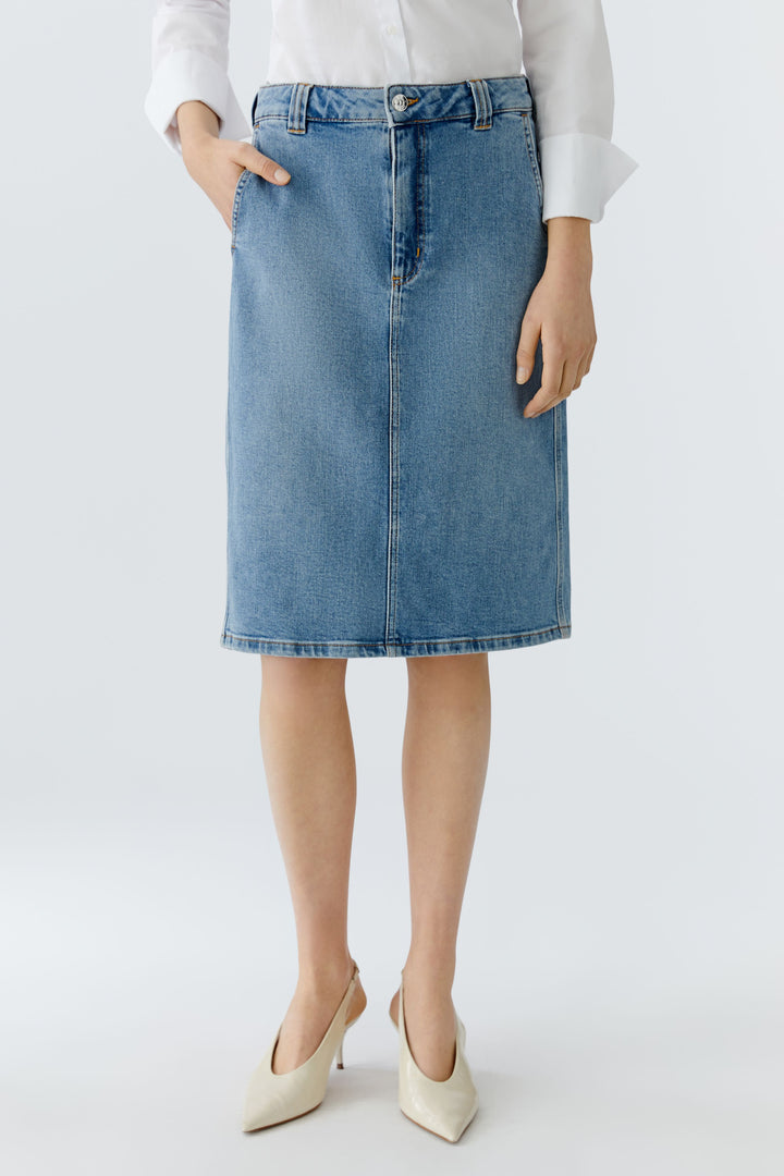 Jupe en jeans longueur genou