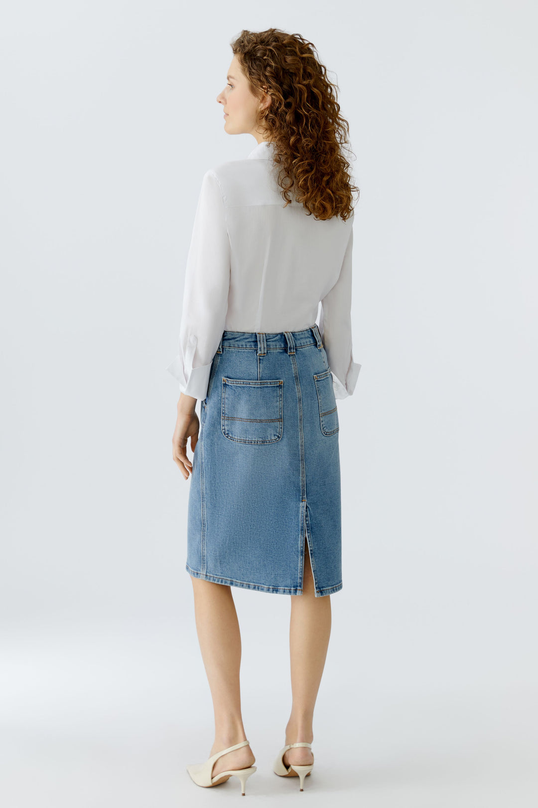 Jupe en jeans longueur genou
