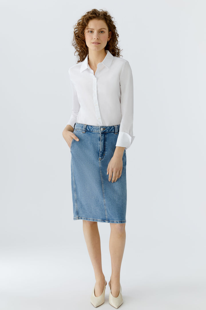 Jupe en jeans longueur genou