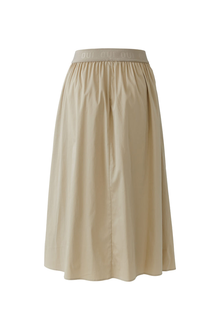 Jupe midi à taille élastique logo