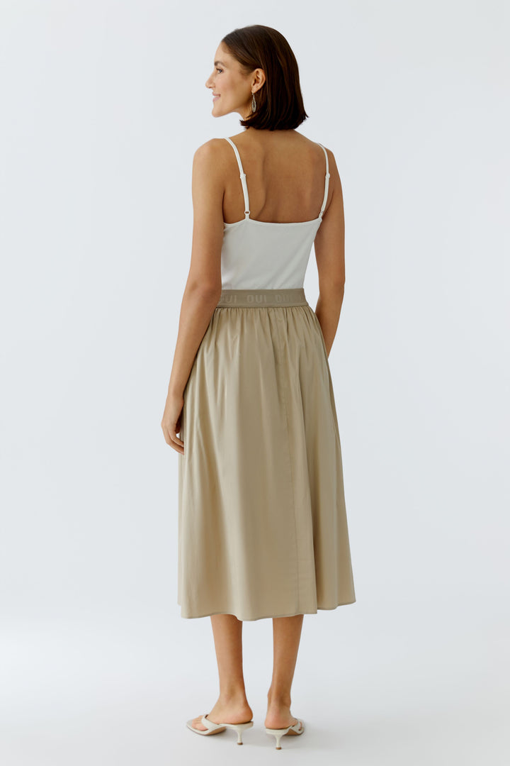Jupe midi à taille élastique logo