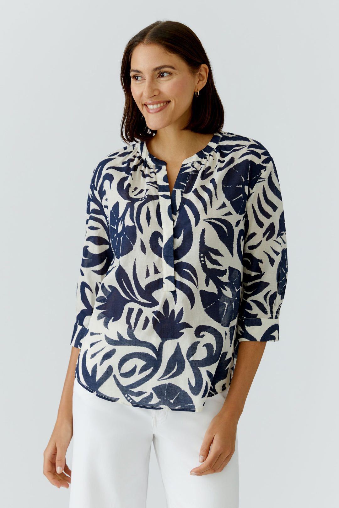 Blouse imprimée à manches 3/4