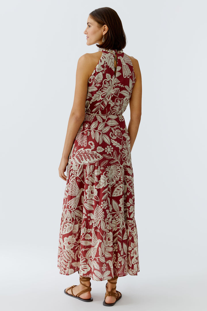 Robe longue bohème à encolure licou