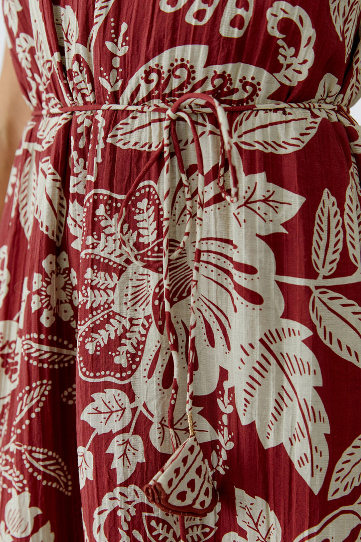 Robe longue bohème à encolure licou
