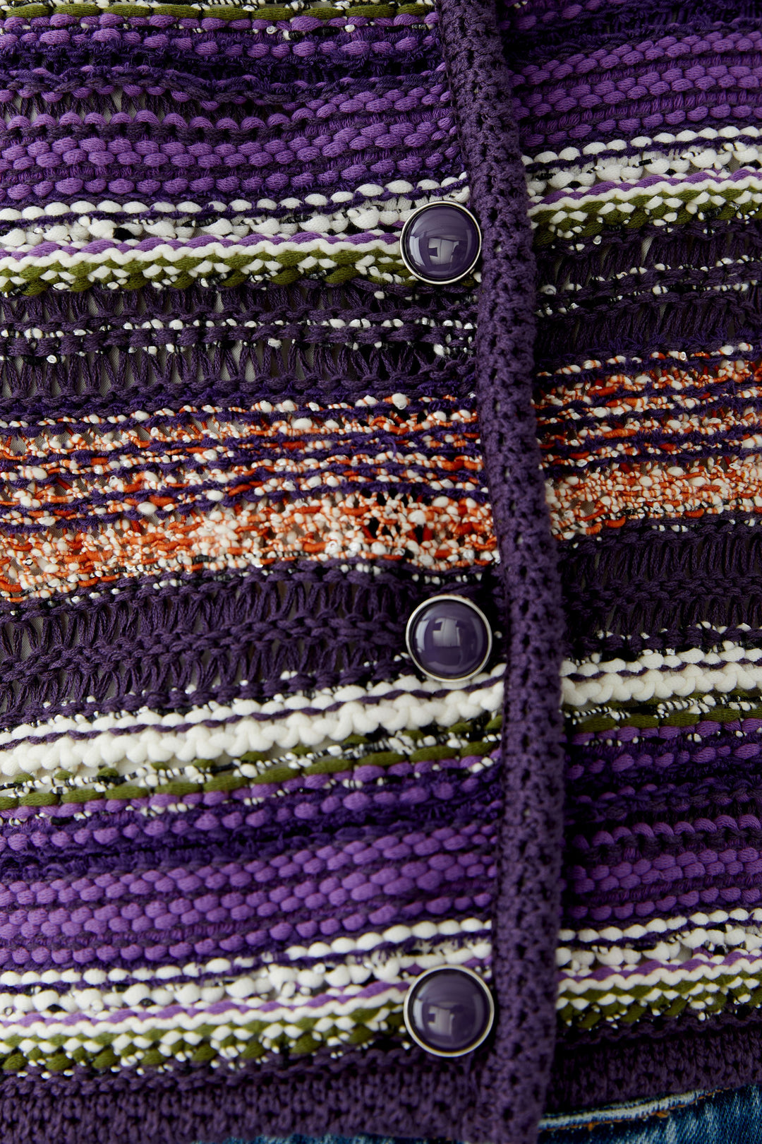 Cardigan court texturé à rayures