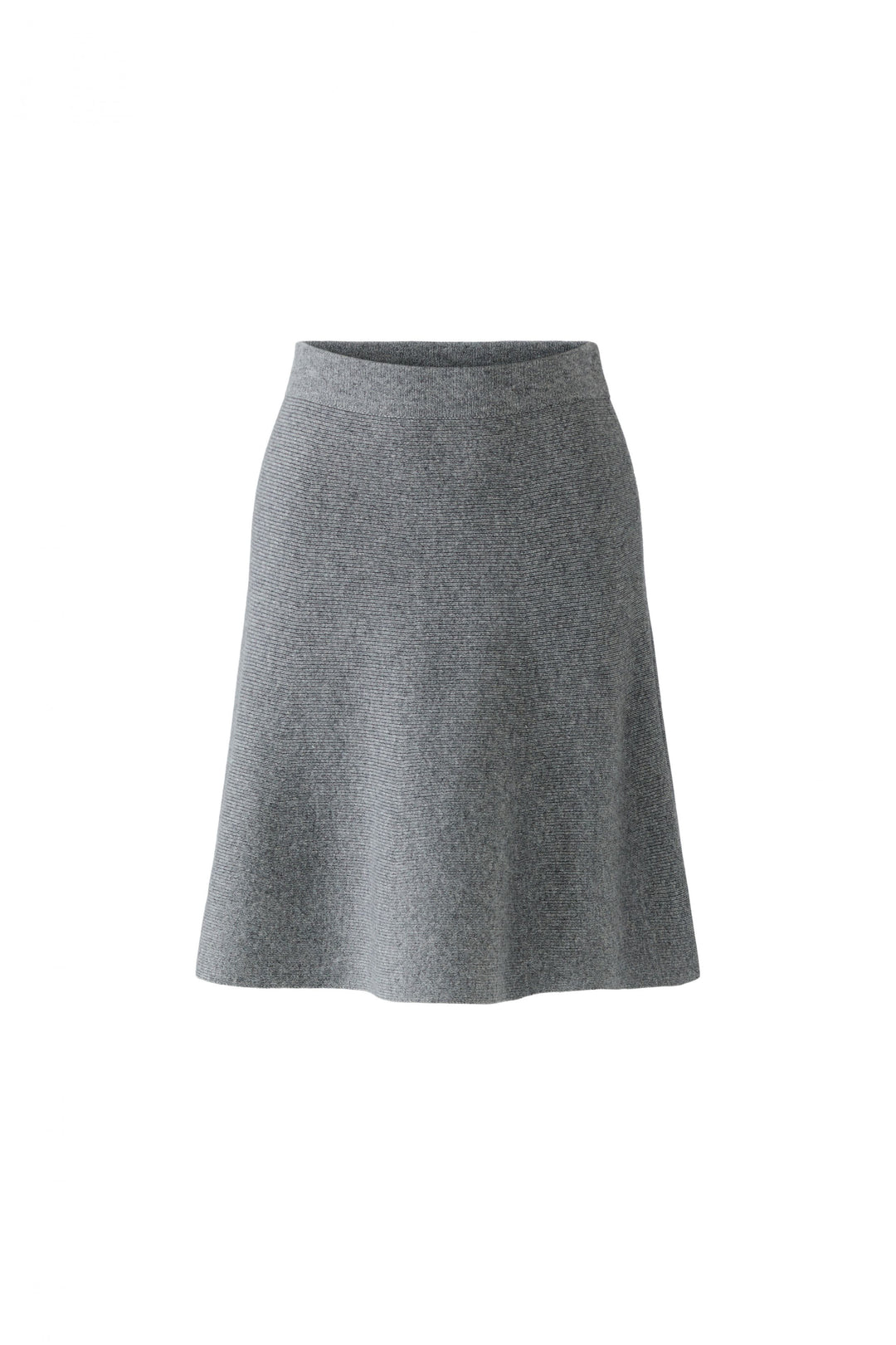 Jupe midi évasée à texture côtelée