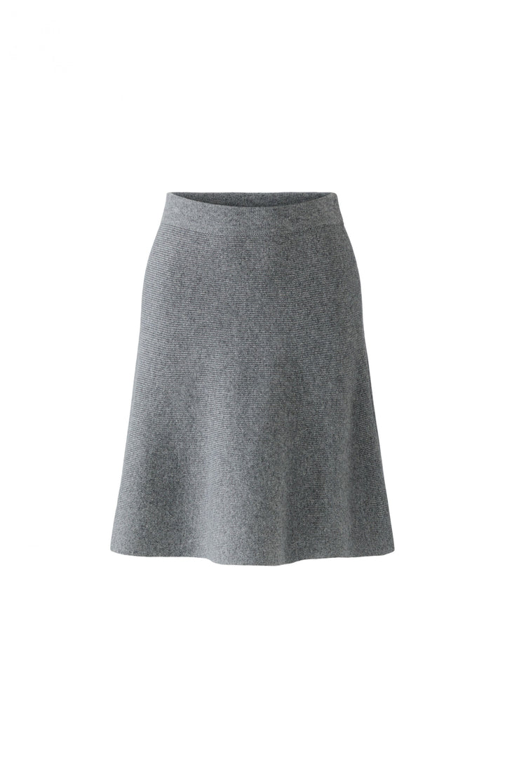 Jupe midi évasée à texture côtelée