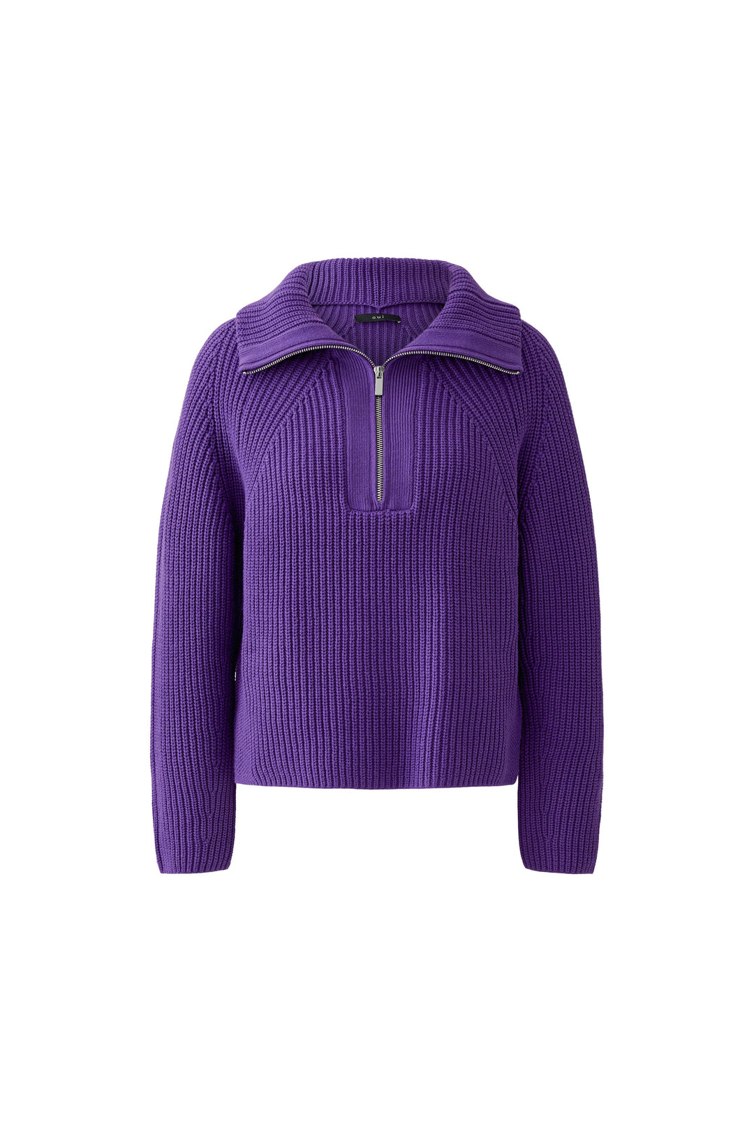 Pull côtelé à fermeture éclair