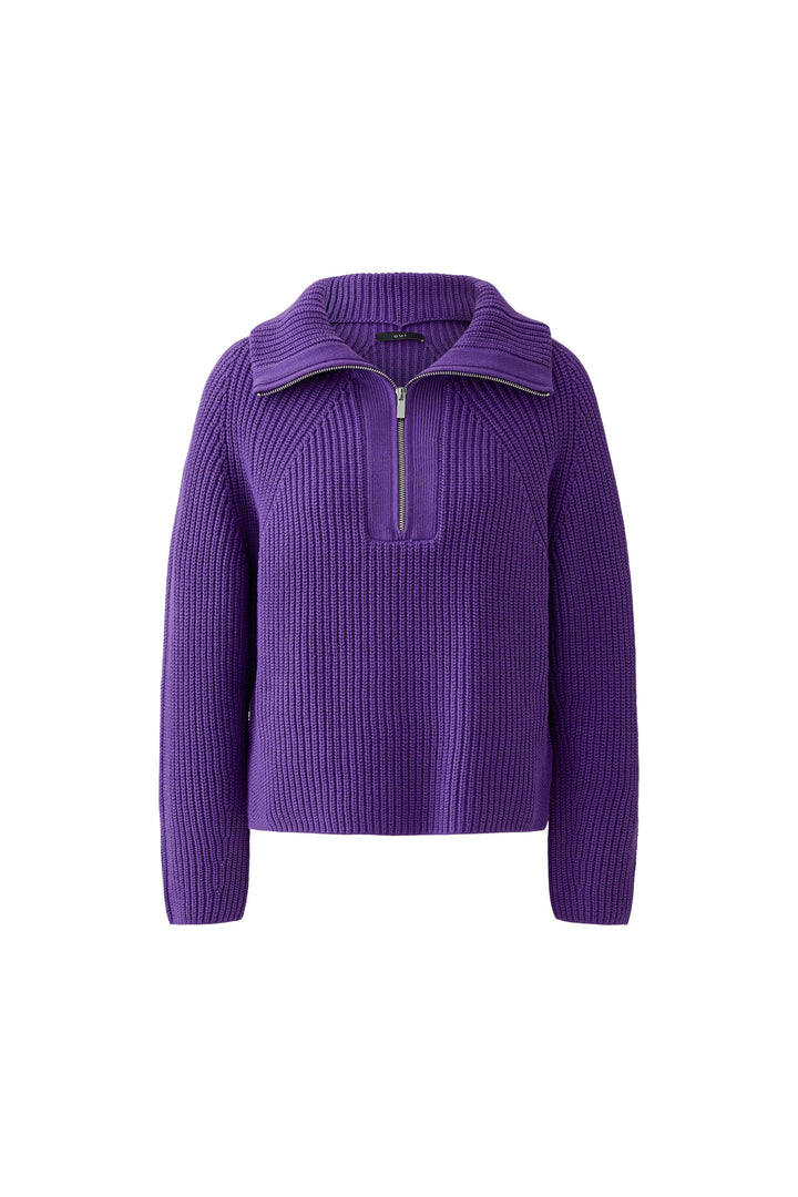 Pull côtelé à fermeture éclair