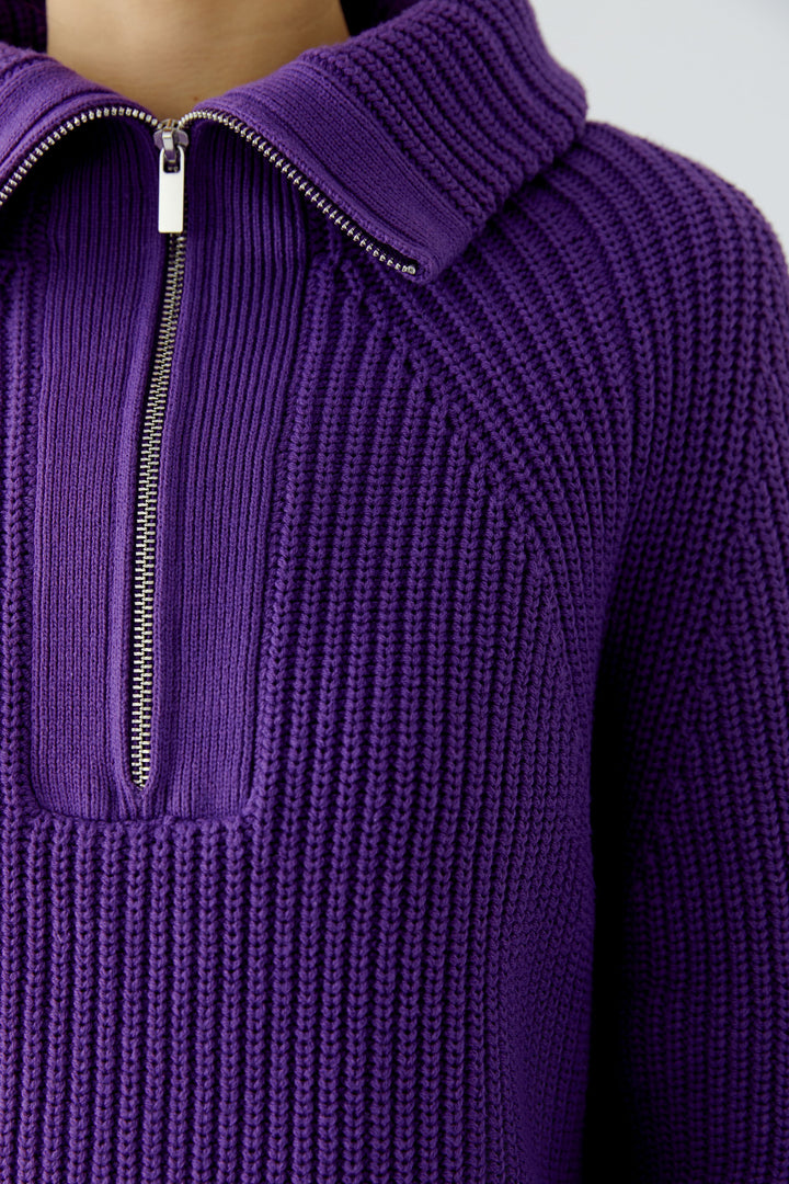 Pull côtelé à fermeture éclair