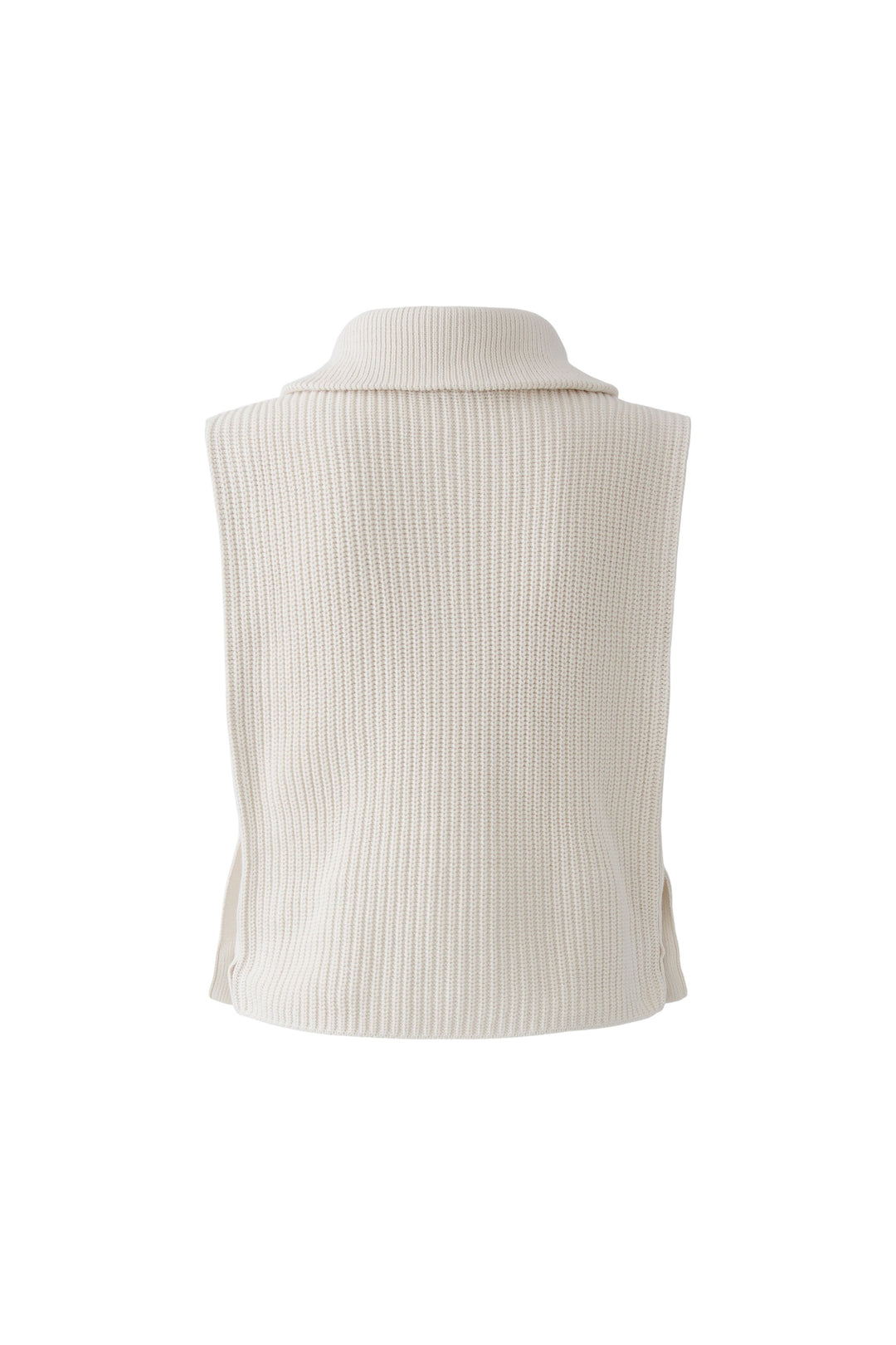 Pull sans manches à col demi-zippé