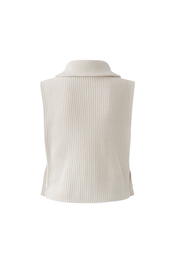 Pull sans manches à col demi-zippé