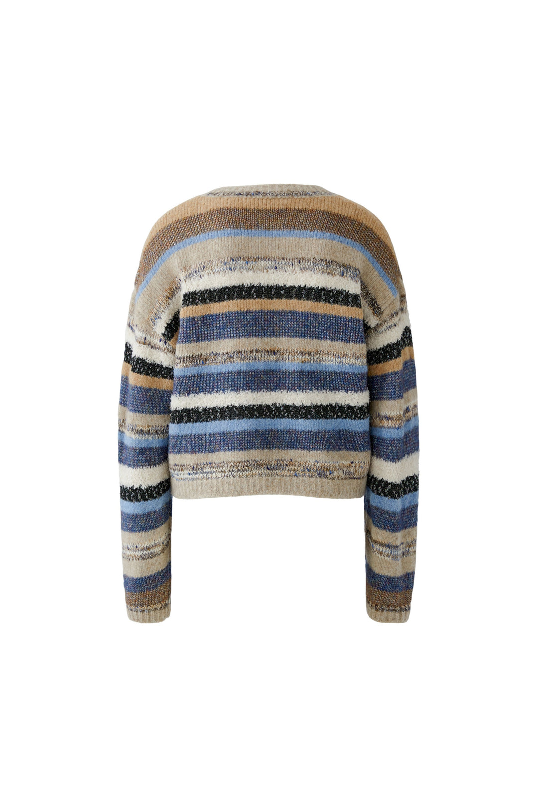 Pull court à rayures multicolores scintillantes