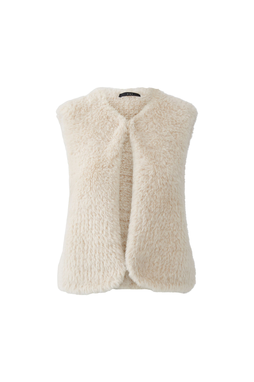 Veste courte sans manches à texture pelucheuse