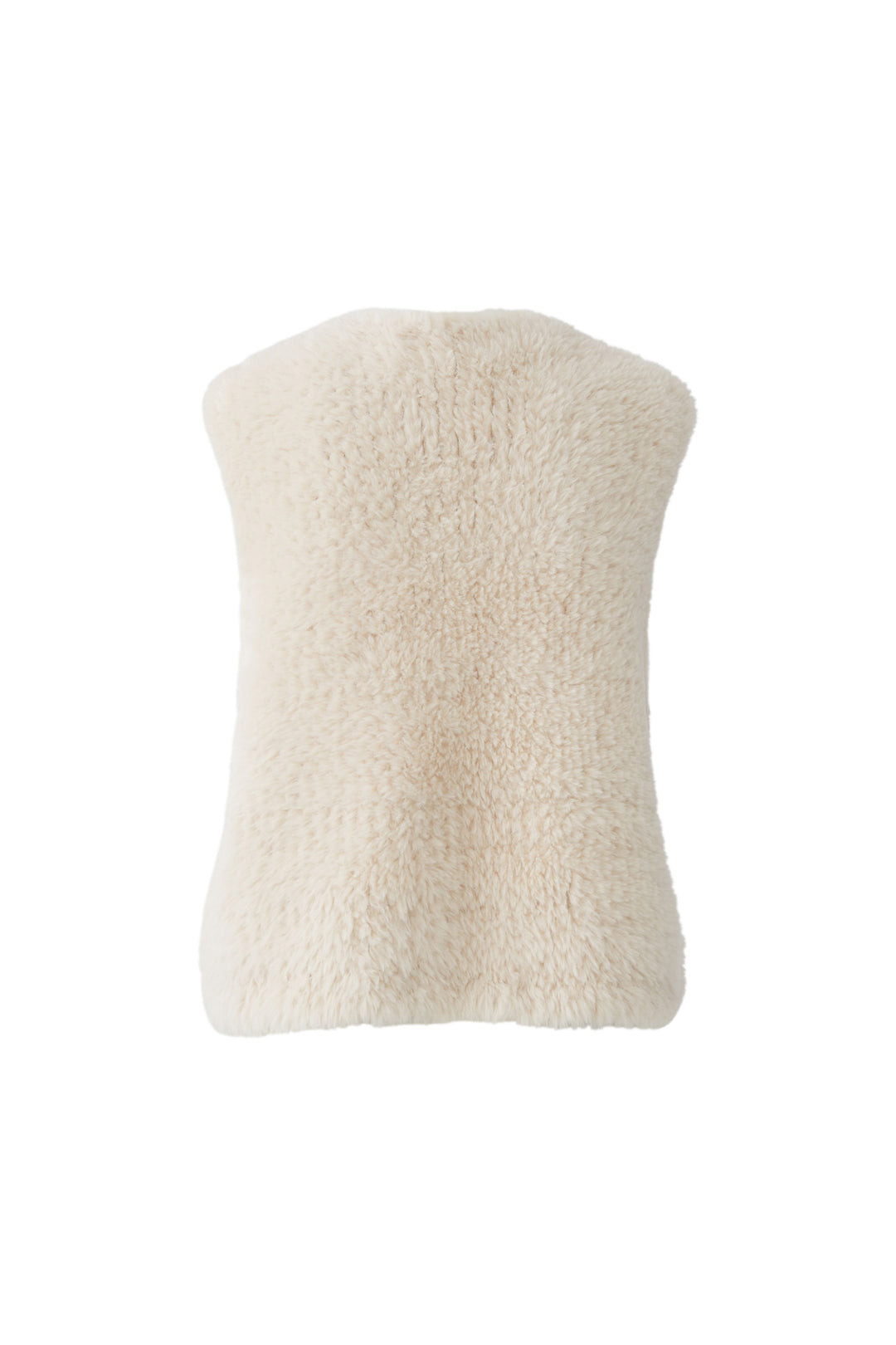 Veste courte sans manches à texture pelucheuse