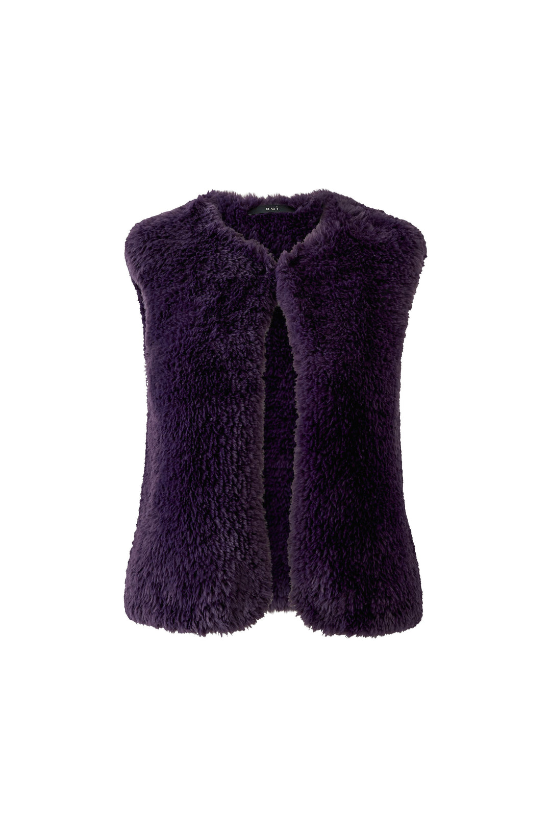 Veste courte sans manches à texture pelucheuse