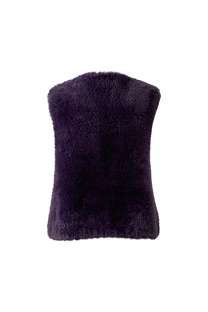 Veste courte sans manches à texture pelucheuse