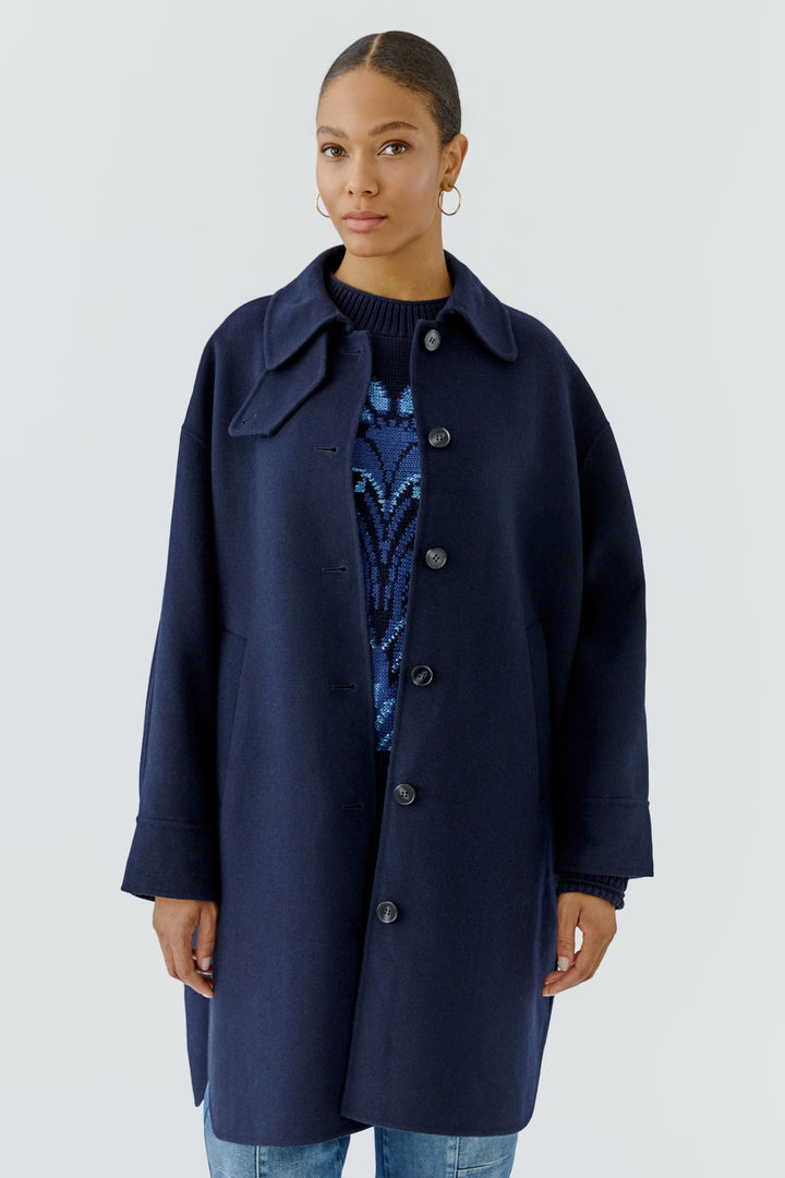 Manteau surdimensionné en drap de laine