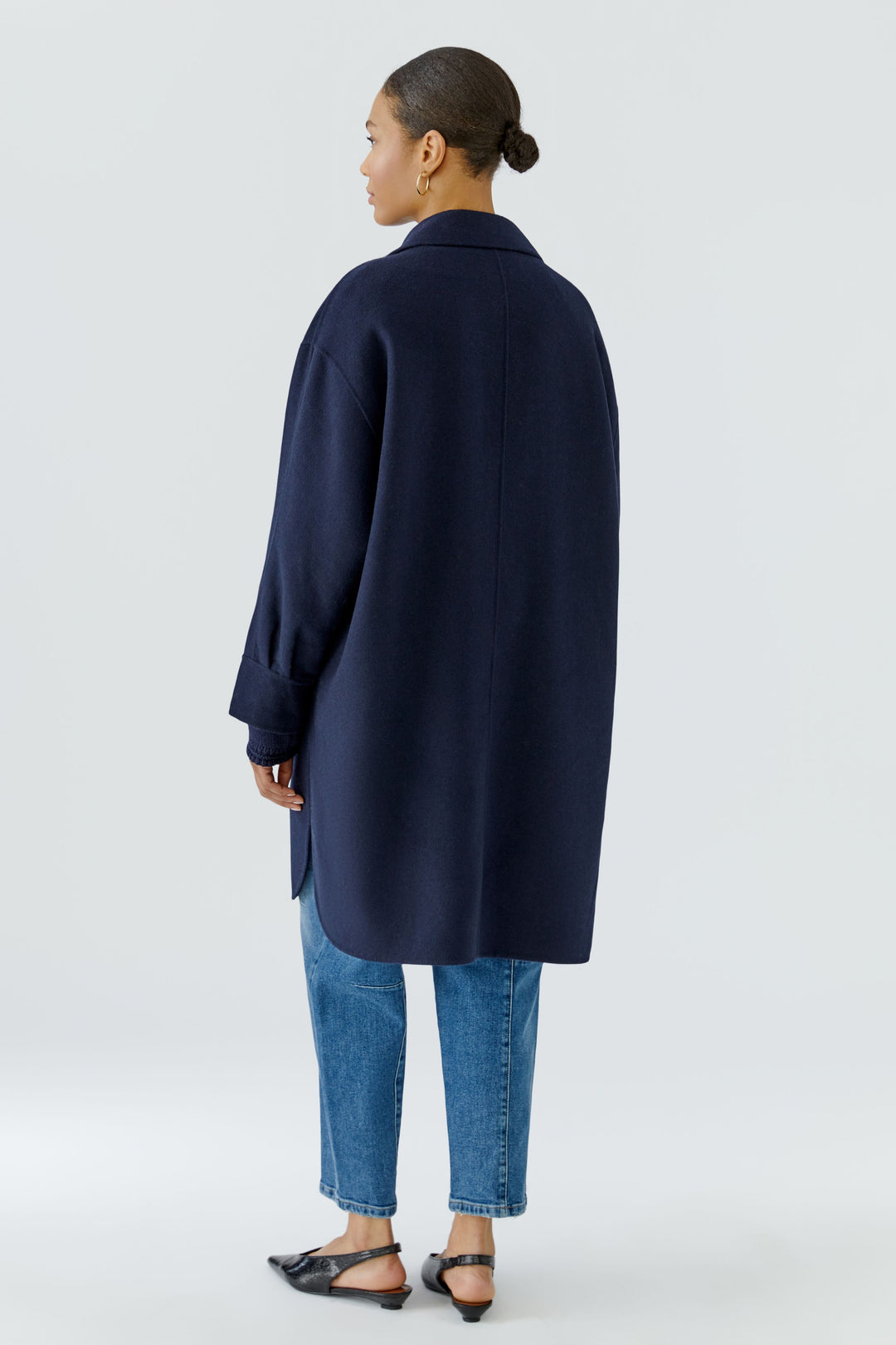Manteau surdimensionné en drap de laine
