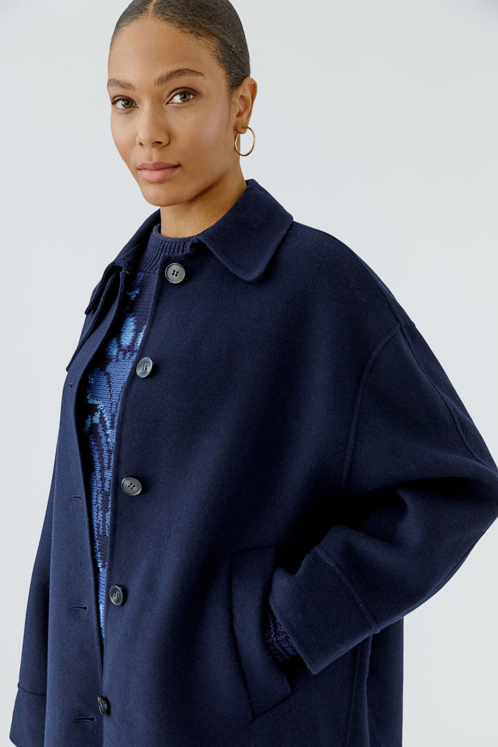 Manteau surdimensionné en drap de laine