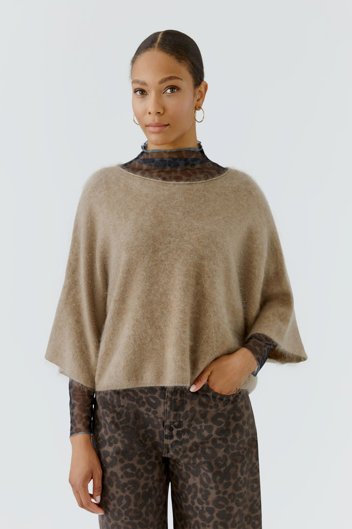 Pull court surdimensionné en cachemire brossé