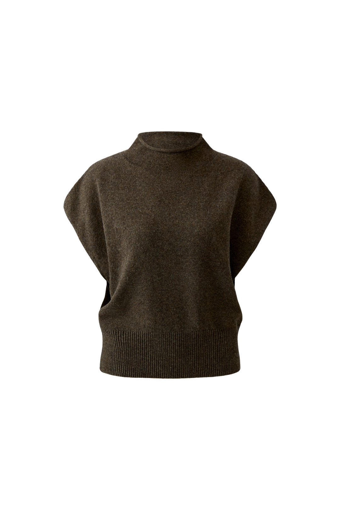 Pull sans manches à col montant