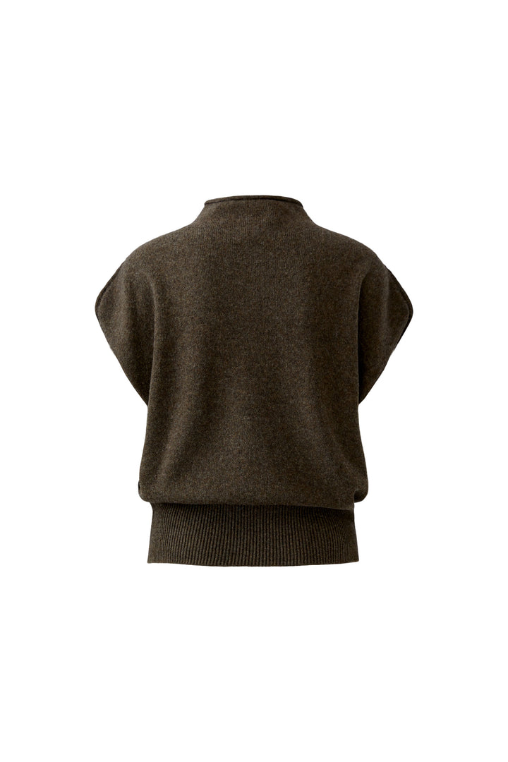 Pull sans manches à col montant