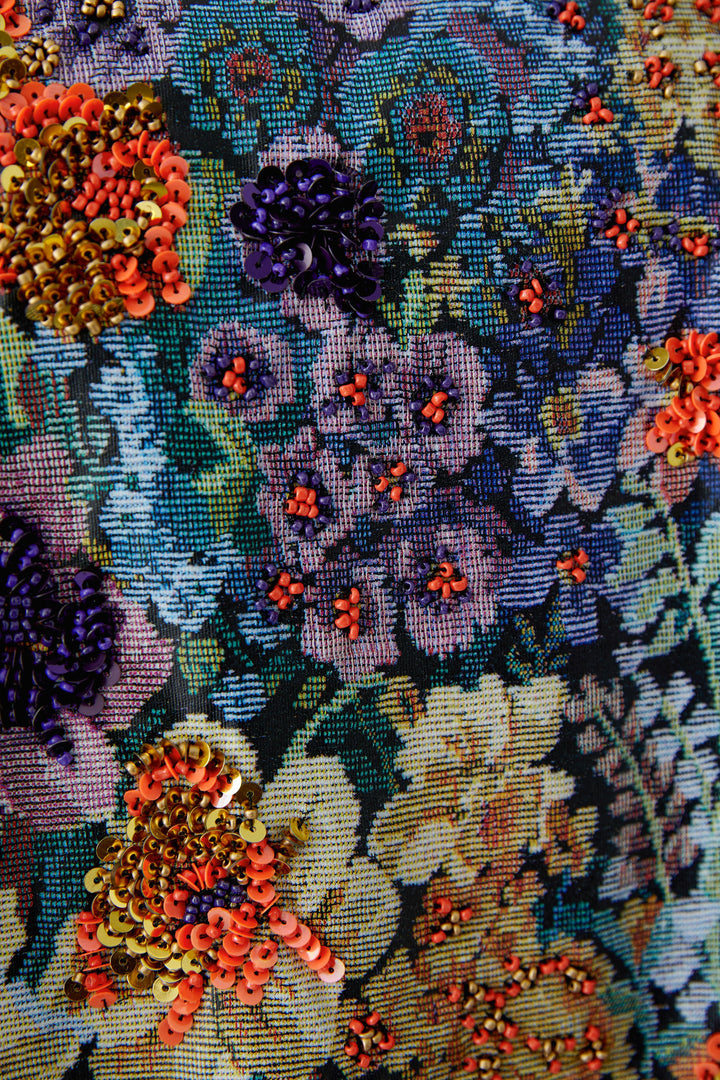 T-shirt ample à motif floral brodé