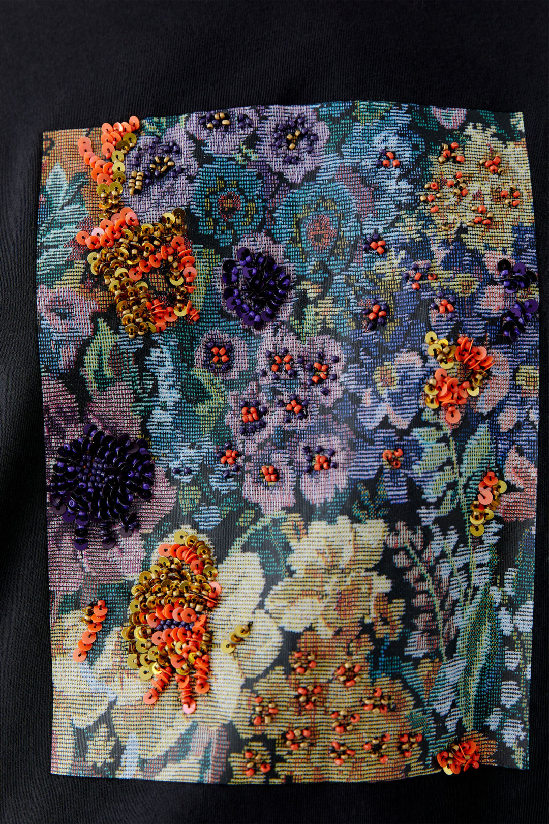 T-shirt ample à motif floral brodé