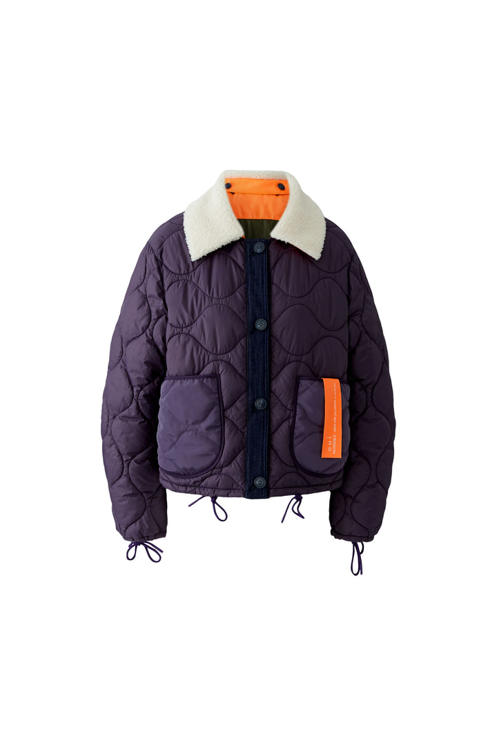 Manteau matelassé réversible à col mouton