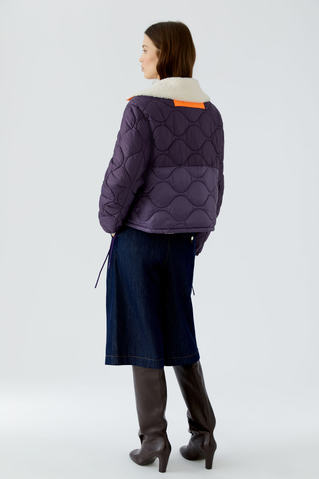 Manteau matelassé réversible à col mouton