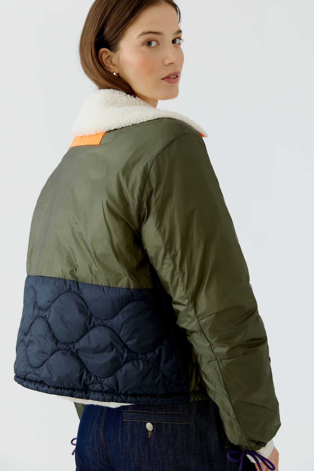 Manteau matelassé réversible à col mouton